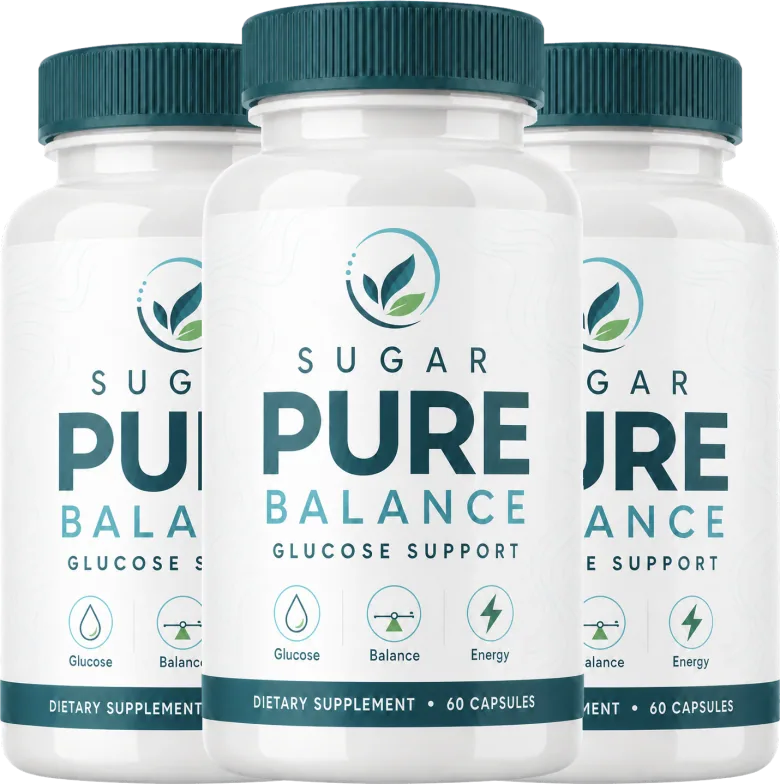 Sugar Pure Balance official website — three bottles of Sugar Pure Balance Glucose Support, 30 capsules each